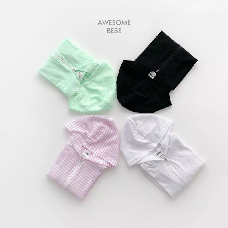 Awesome Bebe - Korean Children Fashion - #childofig - Stripes Hoody Zip-up - 9