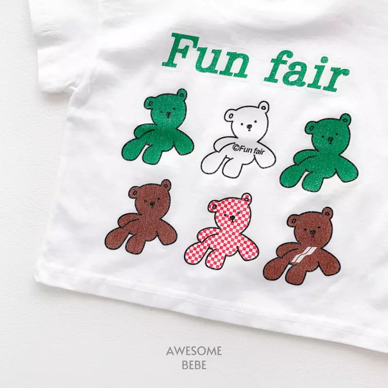 Awesome Bebe - Korean Children Fashion - #childofig - Fun Bear Short Sleeves Tee - 8