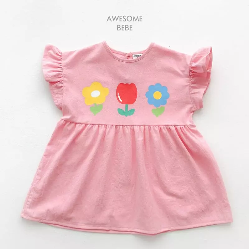 Awesome Bebe - Korean Children Fashion - #childofig - Tulip Wing One-piece - 2