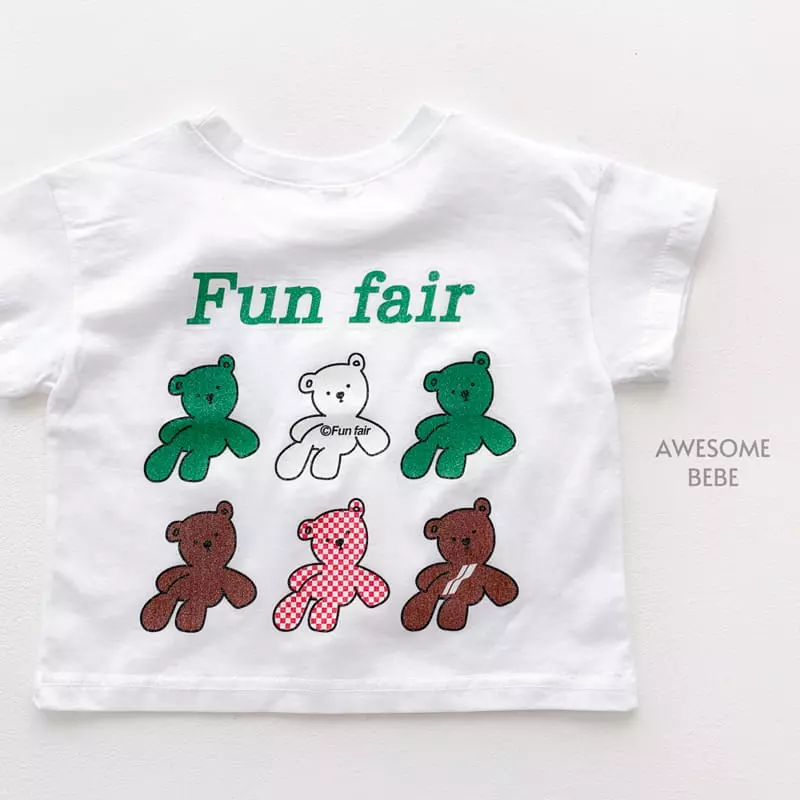 Awesome Bebe - Korean Children Fashion - #childrensboutique - Fun Bear Short Sleeves Tee - 9