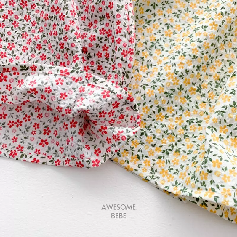 Awesome Bebe - Korean Children Fashion - #childrensboutique - Square Small Flower One-piece - 6