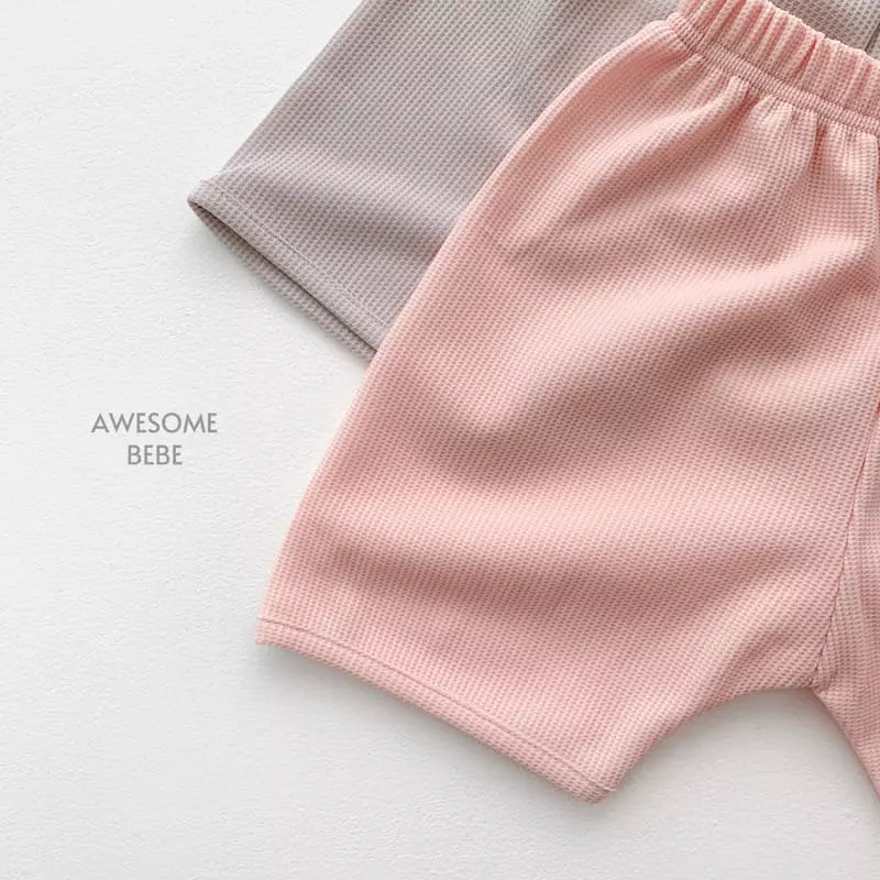 Awesome Bebe - Korean Children Fashion - #designkidswear - Boy Waffle Top Bottom Set - 9