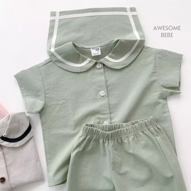 Awesome Bebe - Korean Children Fashion - #designkidswear - Sailor Top Bottom Set - 8