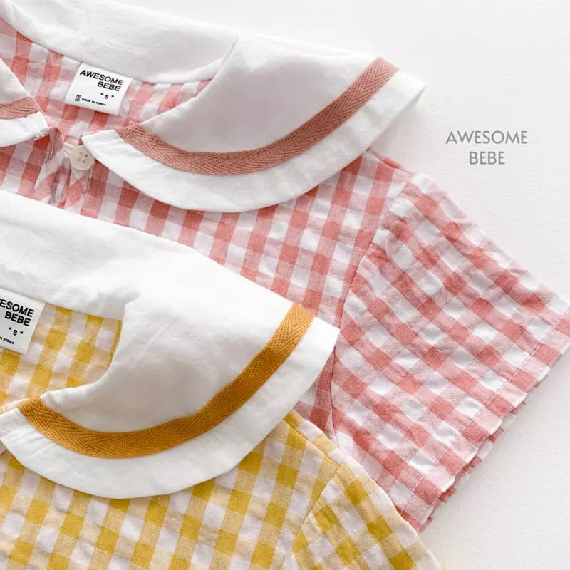 Awesome Bebe - Korean Children Fashion - #designkidswear - Sailor Check One-piece - 6