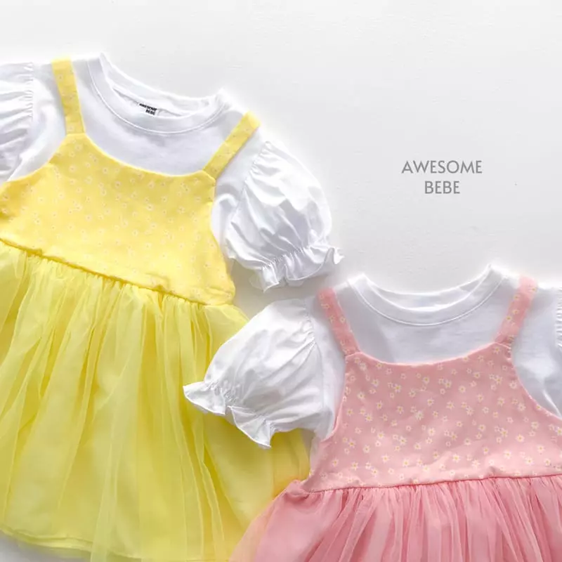 Awesome Bebe - Korean Children Fashion - #designkidswear - Flower Dungarees One-piece - 5