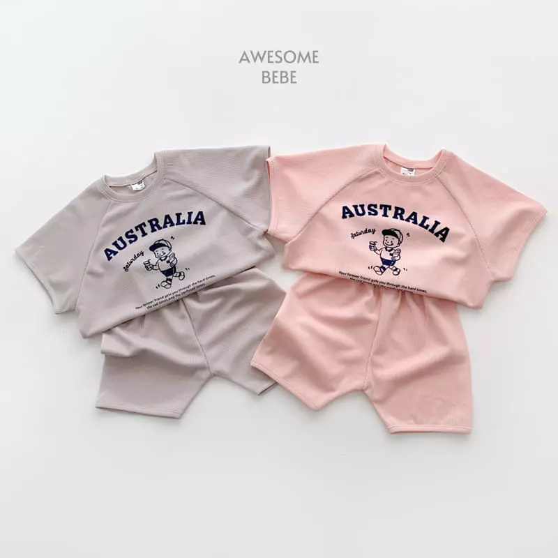 Awesome Bebe - Korean Children Fashion - #discoveringself - Boy Waffle Top Bottom Set - 10
