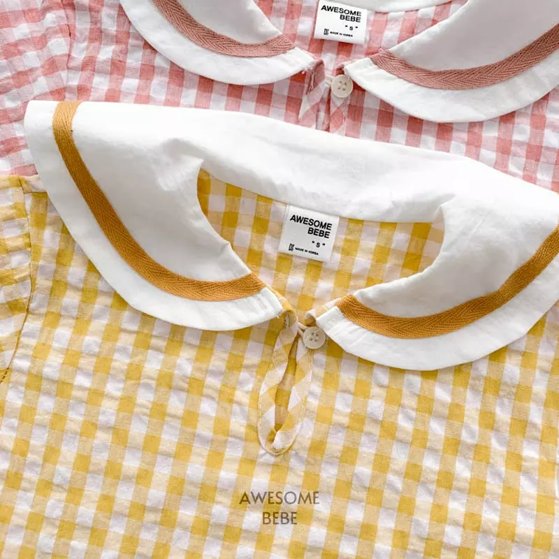 Awesome Bebe - Korean Children Fashion - #discoveringself - Sailor Check One-piece - 7
