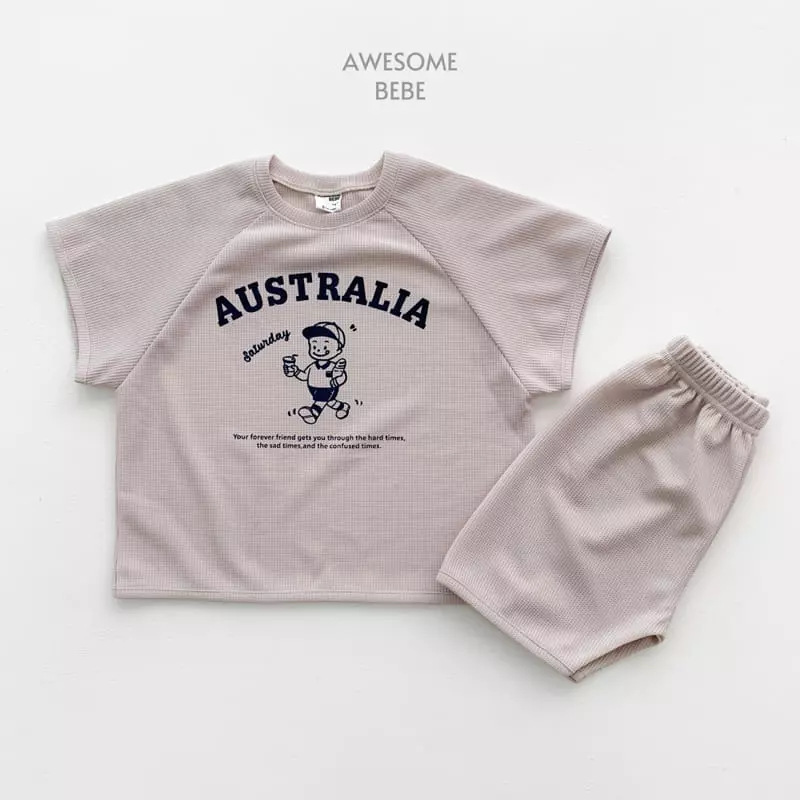 Awesome Bebe - Korean Children Fashion - #fashionkids - Boy Waffle Top Bottom Set - 11