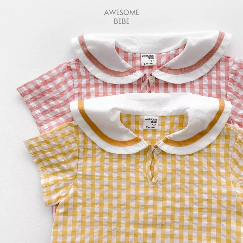 Awesome Bebe - Korean Children Fashion - #fashionkids - Sailor Check One-piece - 8