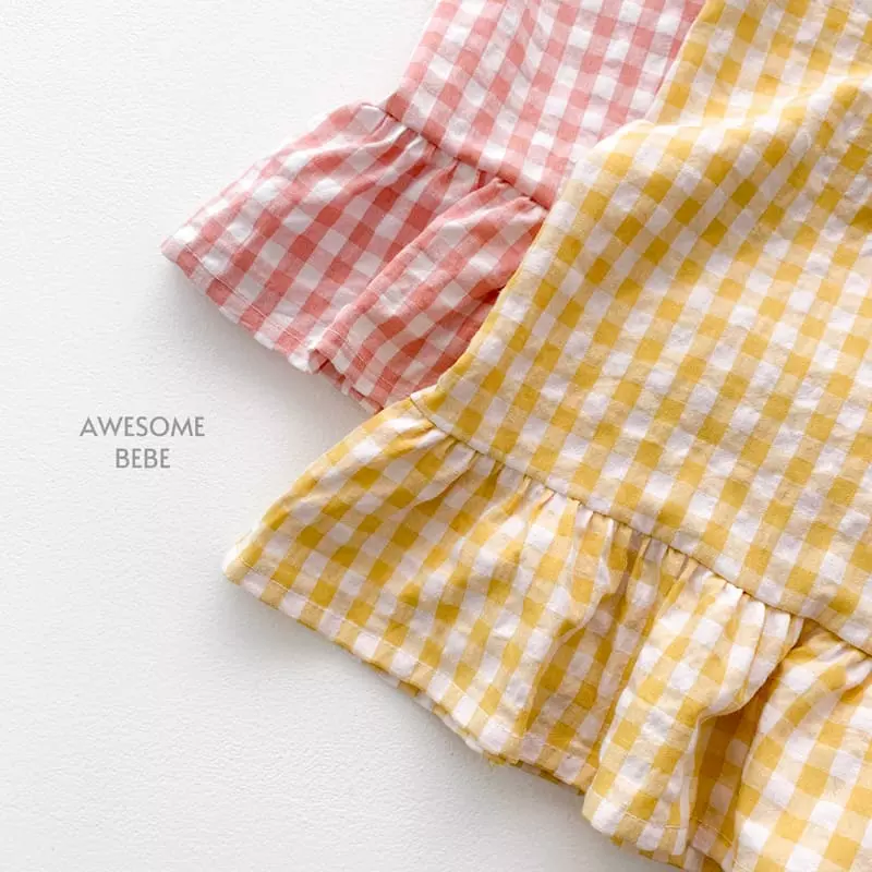 Awesome Bebe - Korean Children Fashion - #kidsshorts - Sailor Check One-piece - 9