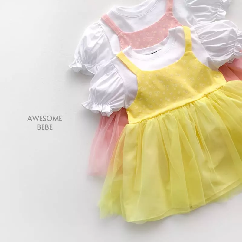 Awesome Bebe - Korean Children Fashion - #kidsshorts - Flower Dungarees One-piece - 8