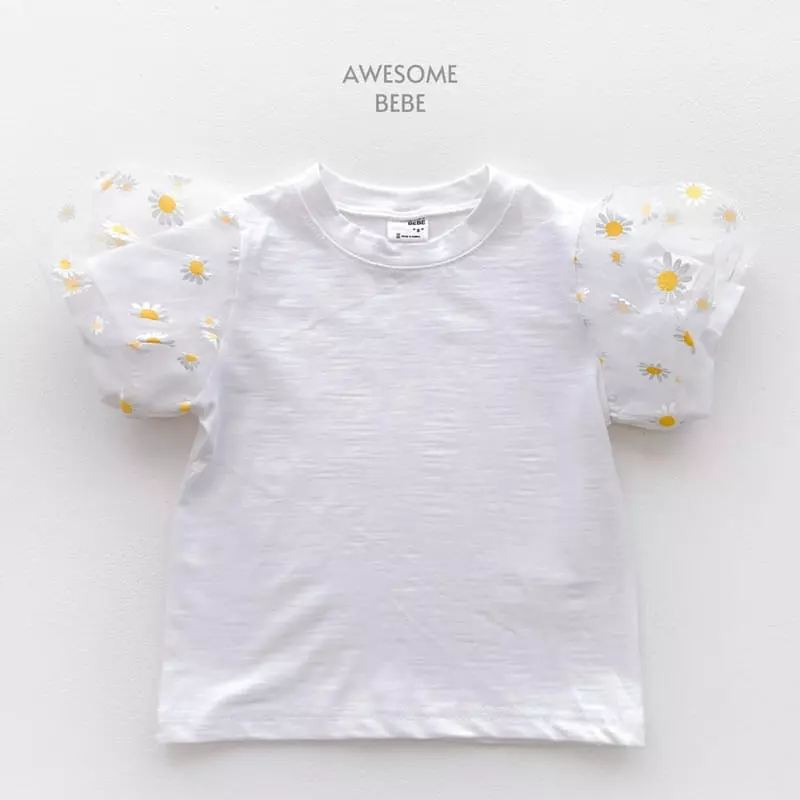 Awesome Bebe - Korean Children Fashion - #kidsshorts - Mesh Sleeves Short Sleeves Tee
