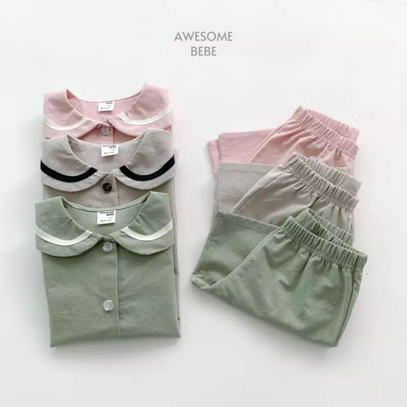 Awesome Bebe - Korean Children Fashion - #kidsstore - Sailor Top Bottom Set - 12