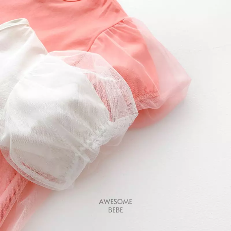Awesome Bebe - Korean Children Fashion - #kidsstore - Mesh Sleeves One-piece - 8