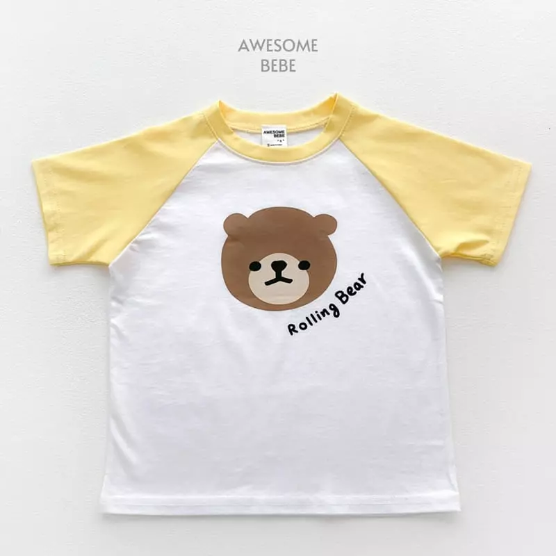 Awesome Bebe - Korean Children Fashion - #kidsstore - Rolling Bear Short Sleeves Tee