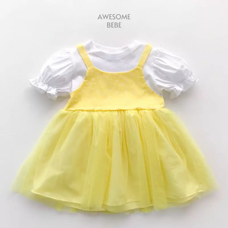 Awesome Bebe - Korean Children Fashion - #kidzfashiontrend - Flower Dungarees One-piece - 10