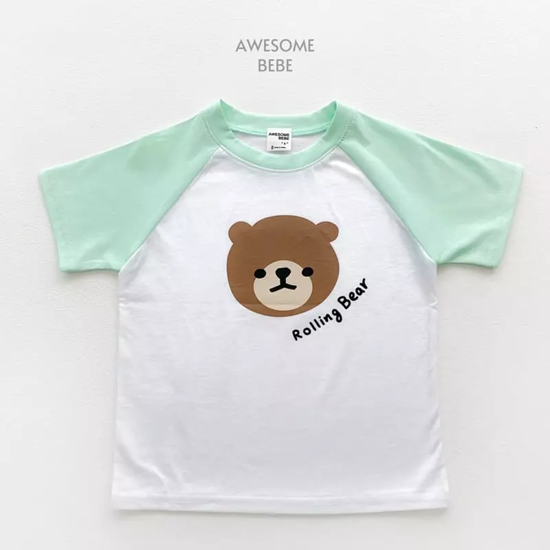 Awesome Bebe - Korean Children Fashion - #kidzfashiontrend - Rolling Bear Short Sleeves Tee - 2