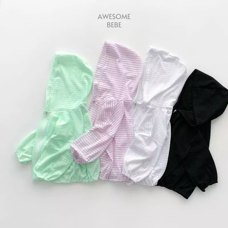 Awesome Bebe - Korean Children Fashion - #littlefashionista - Stripes Hoody Zip-up - 2