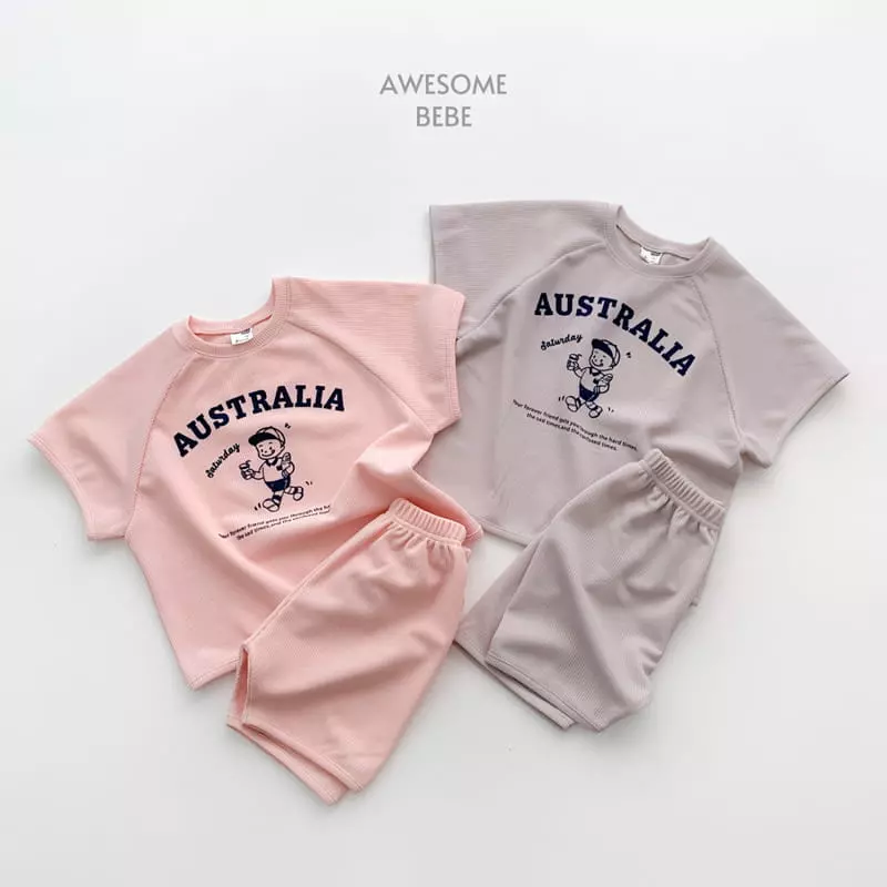 Awesome Bebe - Korean Children Fashion - #magicofchildhood - Boy Waffle Top Bottom Set