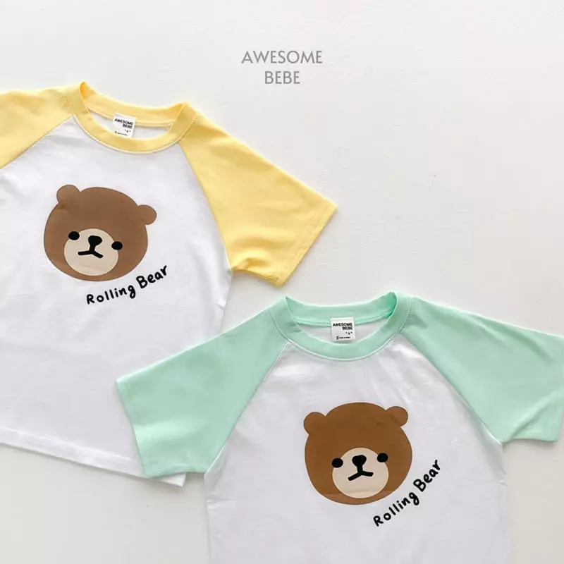 Awesome Bebe - Korean Children Fashion - #magicofchildhood - Rolling Bear Short Sleeves Tee - 5