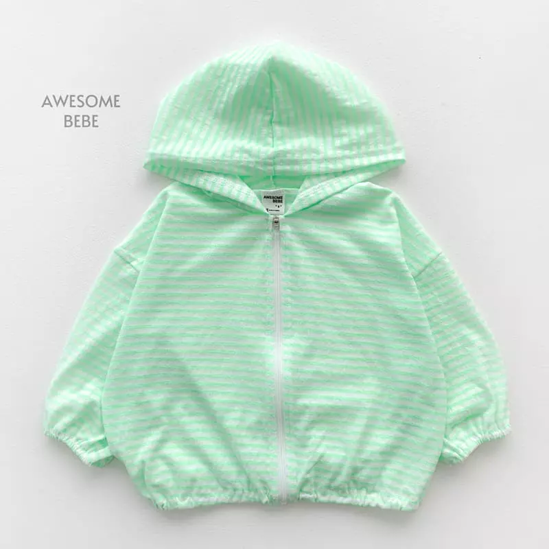 Awesome Bebe - Korean Children Fashion - #magicofchildhood - Stripes Hoody Zip-up - 4