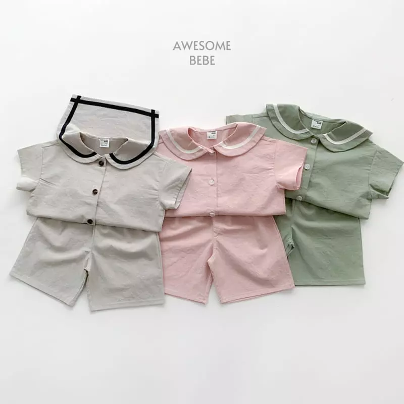 Awesome Bebe - Korean Children Fashion - #minifashionista - Sailor Top Bottom Set