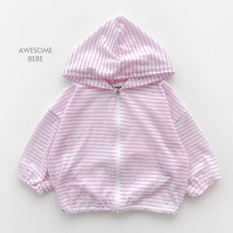 Awesome Bebe - Korean Children Fashion - #prettylittlegirls - Stripes Hoody Zip-up - 5
