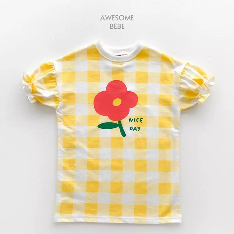 Awesome Bebe - Korean Children Fashion - #prettylittlegirls - Flower Check One-piece