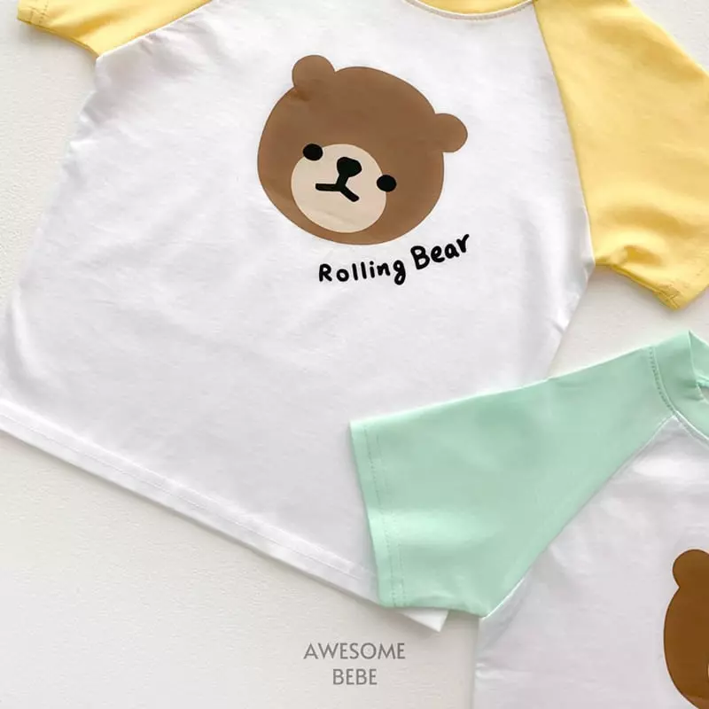 Awesome Bebe - Korean Children Fashion - #prettylittlegirls - Rolling Bear Short Sleeves Tee - 7
