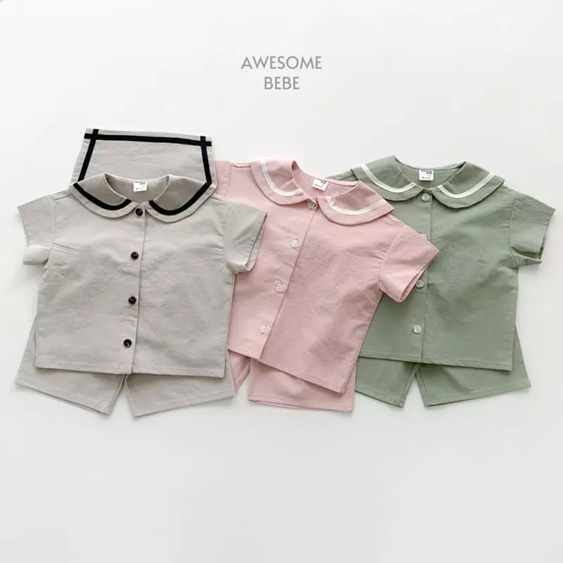 Awesome Bebe - Korean Children Fashion - #stylishchildhood - Sailor Top Bottom Set - 5