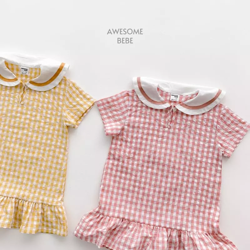 Awesome Bebe - Korean Children Fashion - #stylishchildhood - Sailor Check One-piece - 3