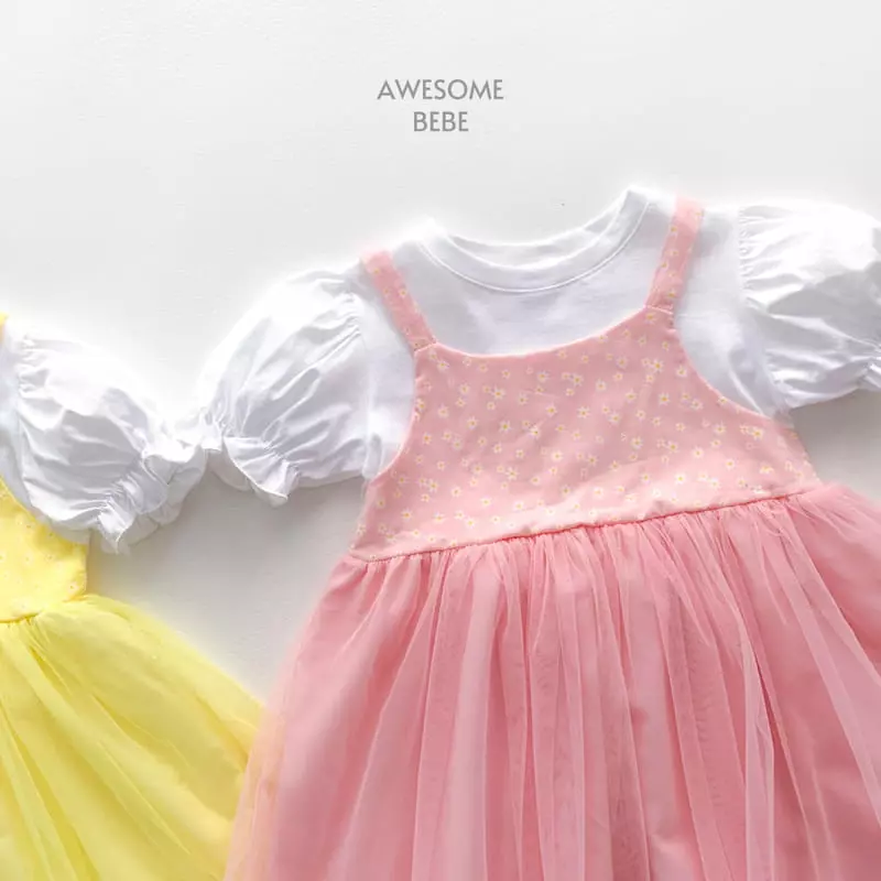 Awesome Bebe - Korean Children Fashion - #stylishchildhood - Flower Dungarees One-piece - 2