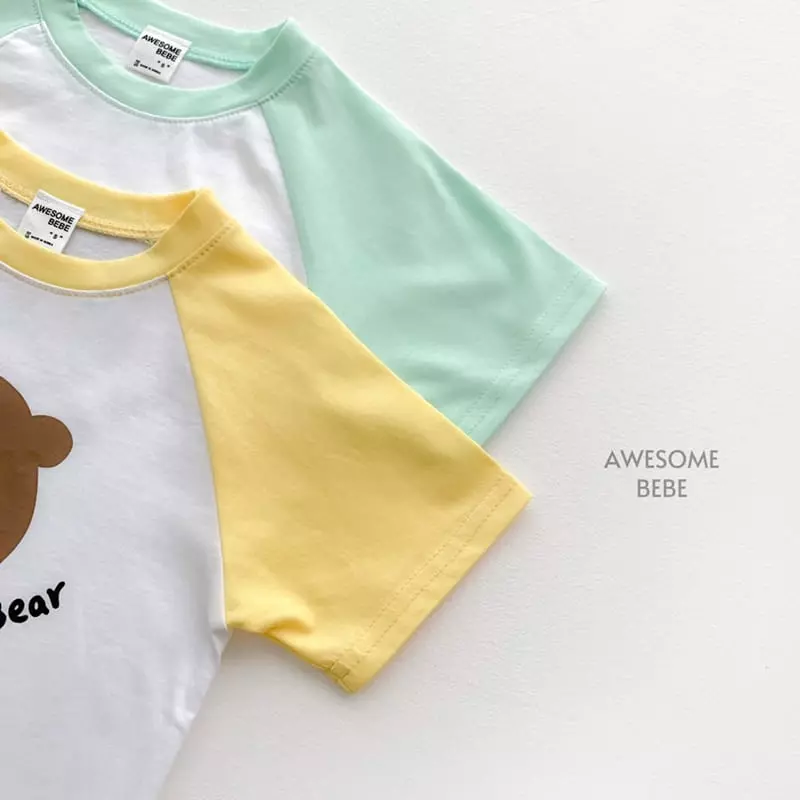 Awesome Bebe - Korean Children Fashion - #stylishchildhood - Rolling Bear Short Sleeves Tee - 10