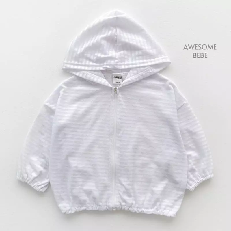 Awesome Bebe - Korean Children Fashion - #todddlerfashion - Stripes Hoody Zip-up - 6