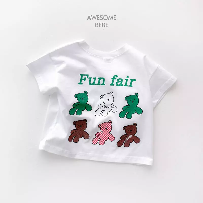 Awesome Bebe - Korean Children Fashion - #todddlerfashion - Fun Bear Short Sleeves Tee - 5