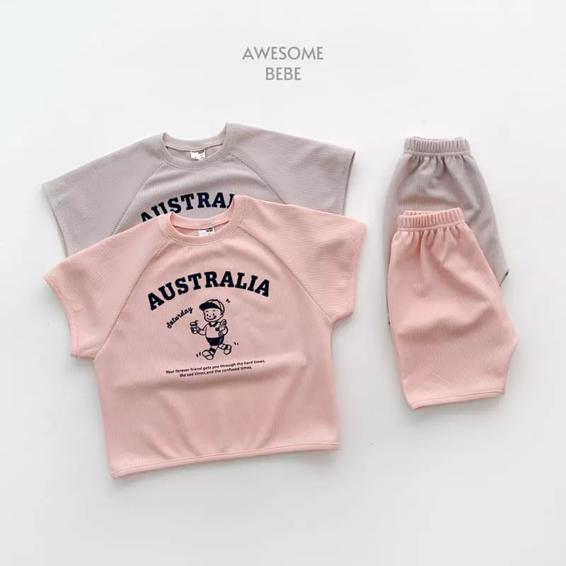 Awesome Bebe - Korean Children Fashion - #prettylittlegirls - Boy Waffle Top Bottom Set - 4