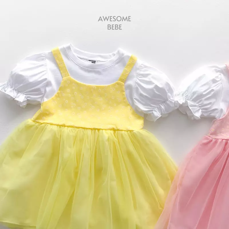 Awesome Bebe - Korean Children Fashion - #toddlerclothing - Flower Dungarees One-piece
