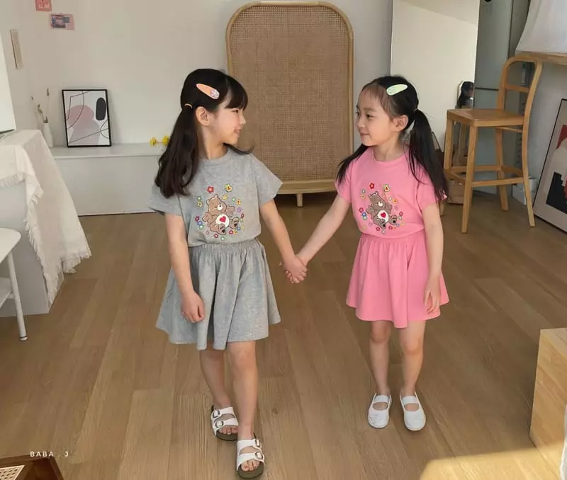 Baba J - Korean Children Fashion - #kidsshorts - Bear Top Bottom Set - 9