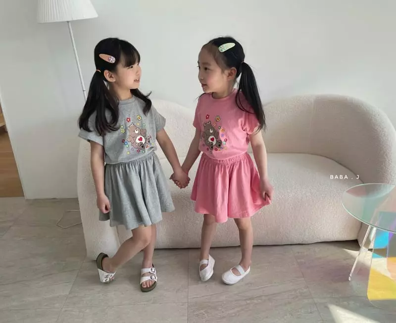 Baba J - Korean Children Fashion - #kidsstore - Bear Top Bottom Set - 10