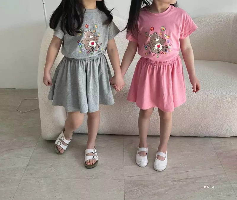 Baba J - Korean Children Fashion - #toddlerclothing - Bear Top Bottom Set - 2