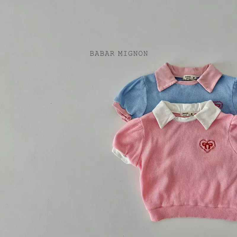 Babar Mignon - Korean Children Fashion - #stylishchildhood - Ribbon Collar Tee - 4