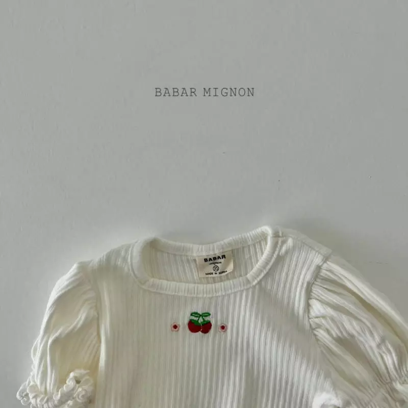Babar Mignon - Korean Children Fashion - #childofig - Cherry Embroidery Tee - 11