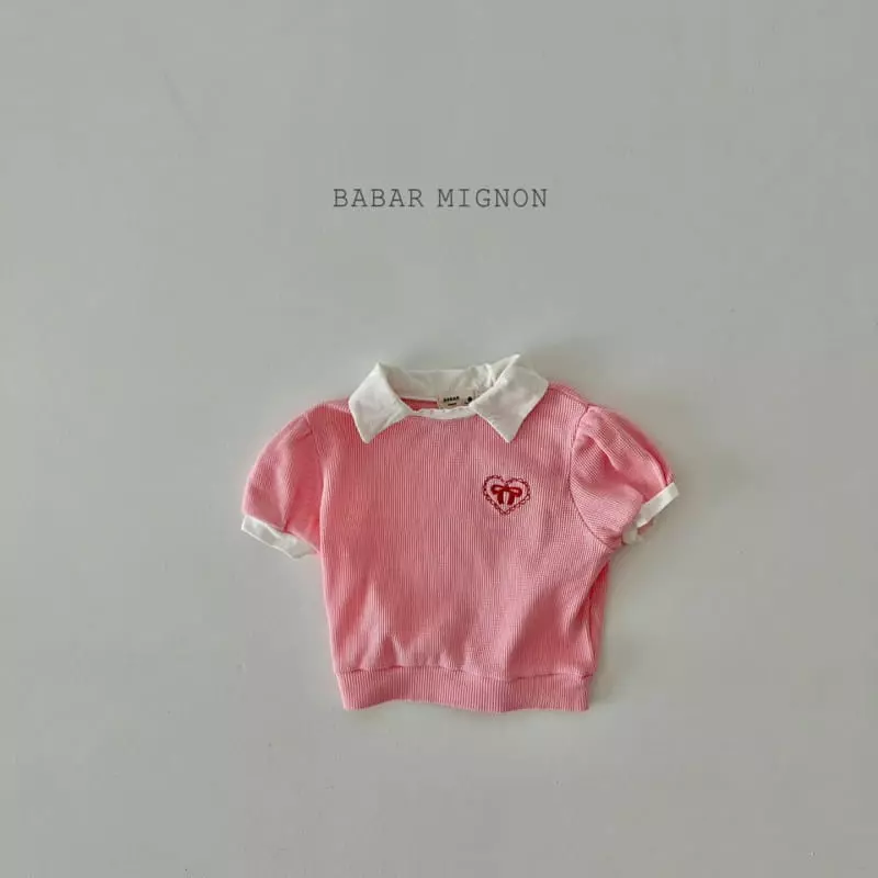 Babar Mignon - Korean Children Fashion - #designkidswear - Ribbon Collar Tee - 6