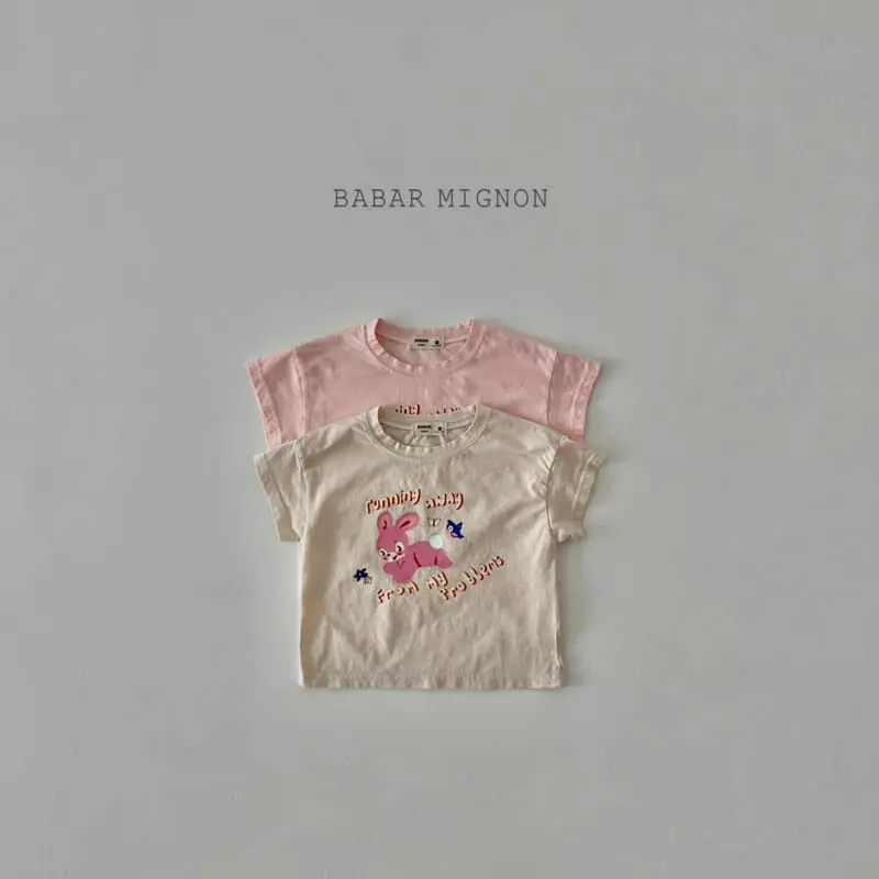 Babar Mignon - Korean Children Fashion - #designkidswear - Rabbit Short Sleeves Tee - 3
