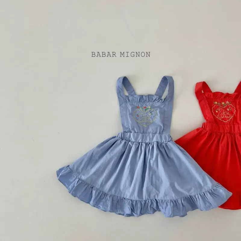 Babar Mignon - Korean Children Fashion - #designkidswear - Love Dungarees Skirt
