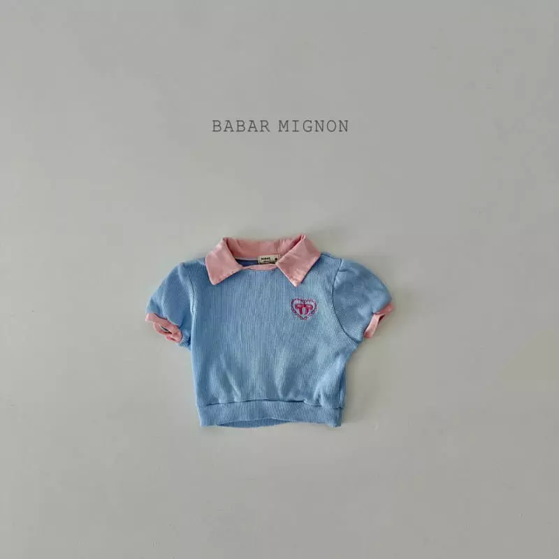 Babar Mignon - Korean Children Fashion - #kidsshorts - Ribbon Collar Tee - 9
