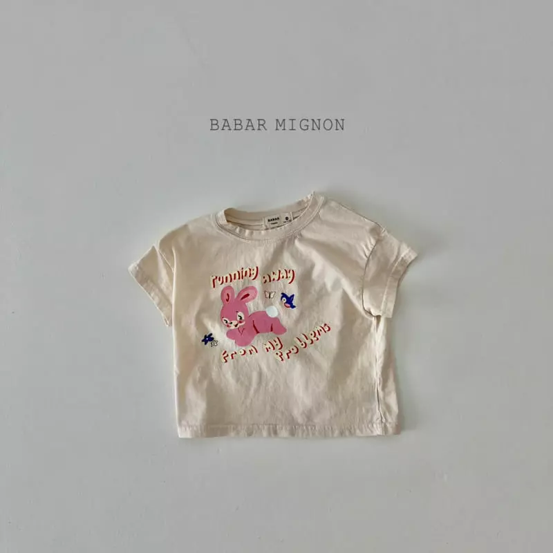Babar Mignon - Korean Children Fashion - #kidsshorts - Rabbit Short Sleeves Tee - 6