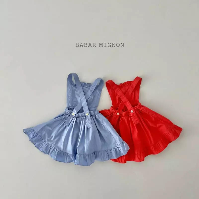 Babar Mignon - Korean Children Fashion - #fashionkids - Love Dungarees Skirt - 4