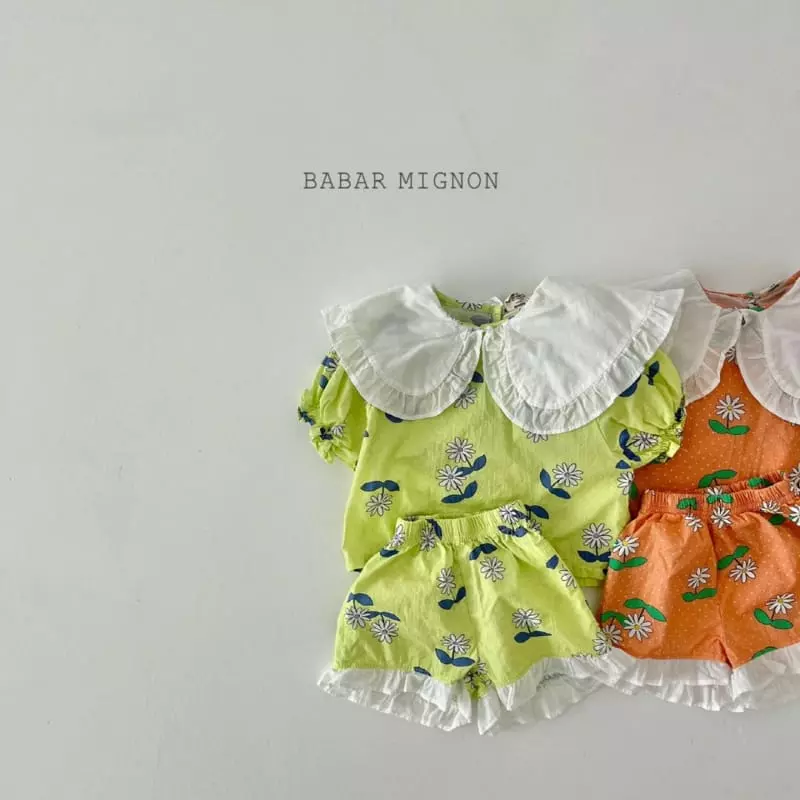 Babar Mignon - Korean Children Fashion - #kidsshorts - Daisy Top Bottom Set