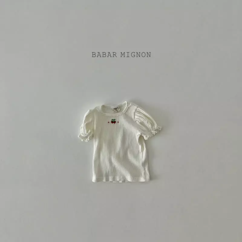 Babar Mignon - Korean Children Fashion - #littlefashionista - Cherry Embroidery Tee - 7